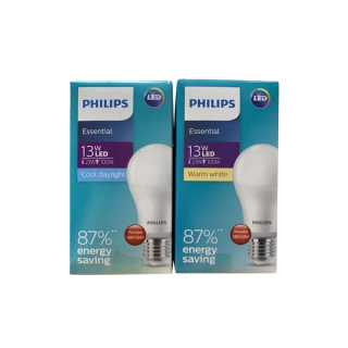 Philips หลอดไฟฟิลิปส์ LED Bulb MyCare 8W,12W E27 (รุ่นใหม่ Eye Comfort ถนอมสายตา)กล่องม่วงและรุ่นEssential 13W,11W(ฟ้า)