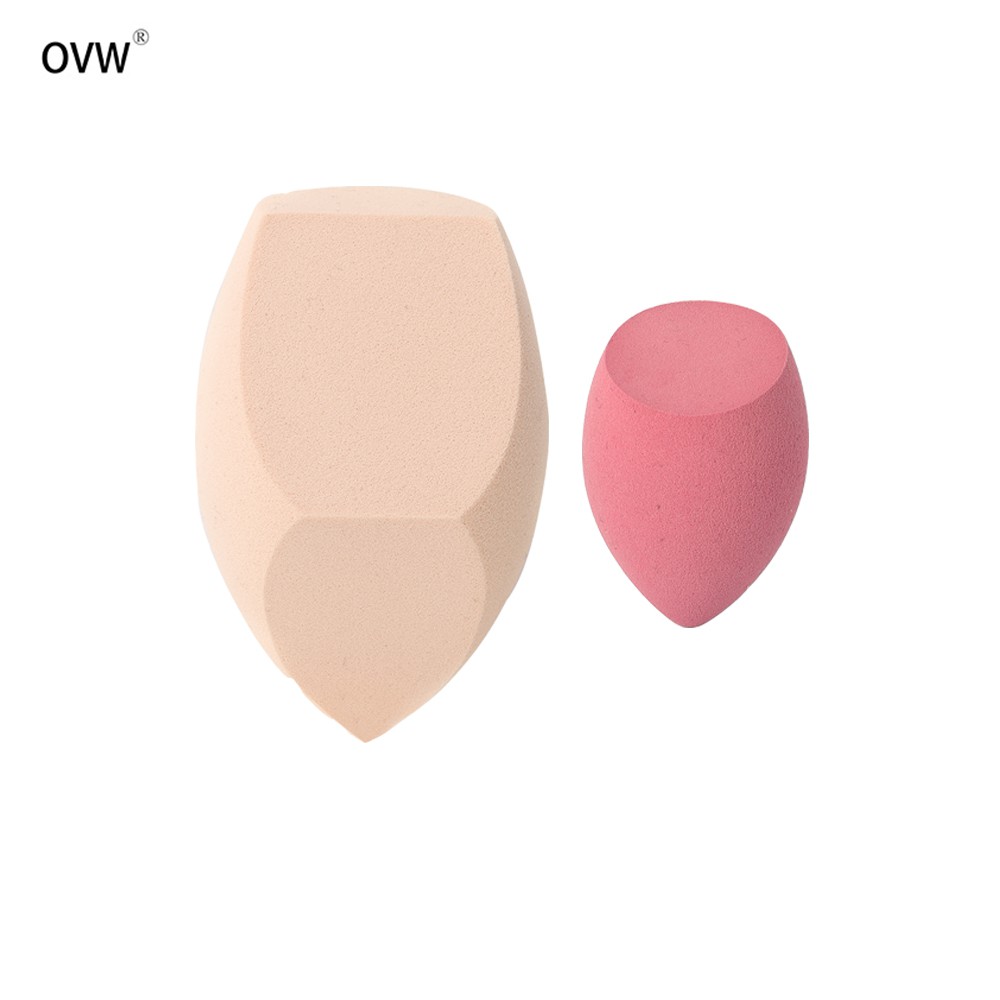 【OVW】 ฟองน้ําแต่งหน้ารูปหยดน้ําสีชมพู 1 ชิ้น