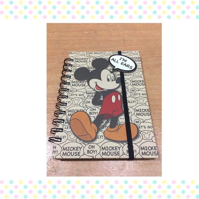 สมุดสันห่วง + สายรัด มิกกี้เมาส์ mickey mouse