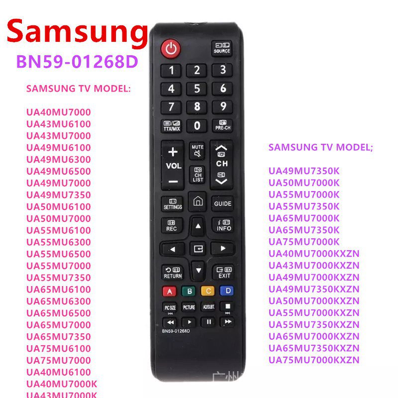 Samsung BN59-01268D รีโมทคอนโทรลสําหรับ Samsung สมาร์ททีวี UA40MU7000 UA43MU6100 UA43MU7000 UA49MU6100 UA49MU7000 UA50MU610