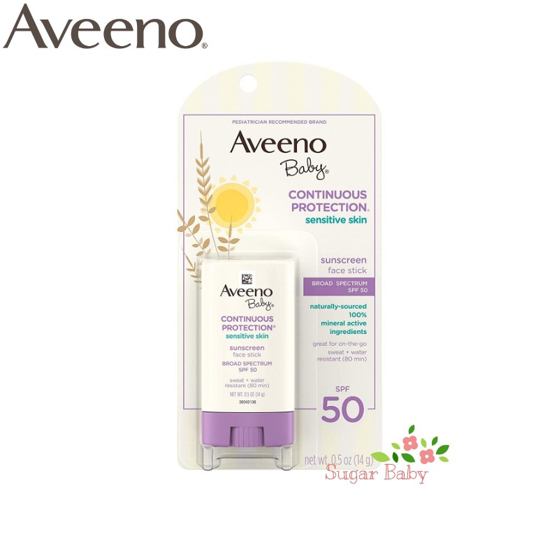 Aveeno Baby Face Stick Sunscreen SPF 50 (14 g) ครีมกันแดดทาหน้า