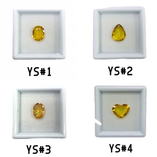 บุษราคัม(Yellow Sapphire) เเท้ 100%. Natural Yellow Sapphire  (มีใบรับรอง-ใบเซอร้าน)