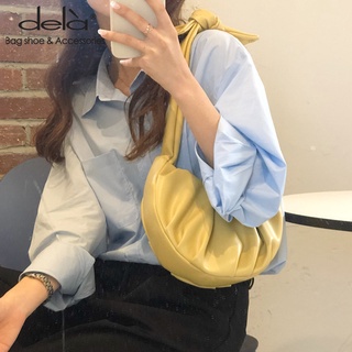 Dela กระเป๋าสะพายไหล่ ใบเล็ก จับจีบ แฟชั่นสําหรับสตรี