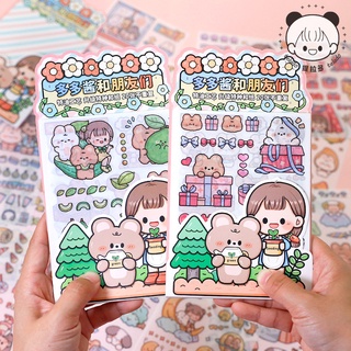 Peach 20Pcs Little girls and friends Cute sticker packs Journal Scrapbook Decor Sticker