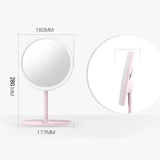 (ชาร์จUSB/การกำหนดค่าที่ดี) กระจกมีไฟ LED สำหรับแต่งหน้า มีไฟ 3 สี ระบบสัมผัส แบบพกพา พร้อมถาดวางของ กระจกแต่งหน้า ชาร์จ