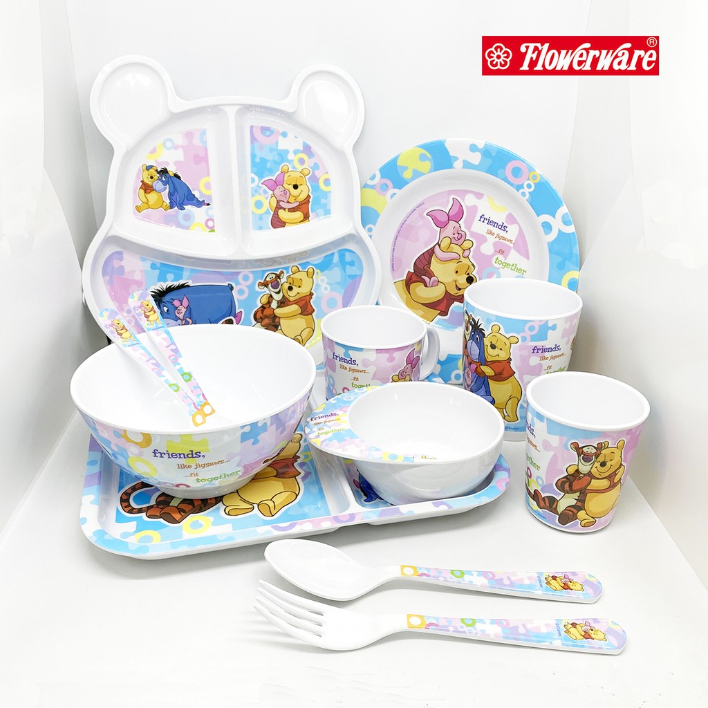 Pooh Jigsaw จานชามเมลามีน แก้วน้ำ ช้อนส้อม ลายการ์ตูน หมีพูห์ Superware [ขายเป็นชิ้น/เลือกรหัสสินค้า]