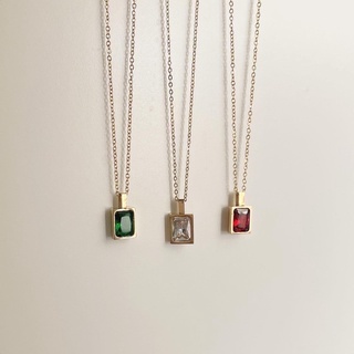 imean.store - Sq Gemstone necklace 💎 สร้อยคองานพลอยเทียมสุดชิค