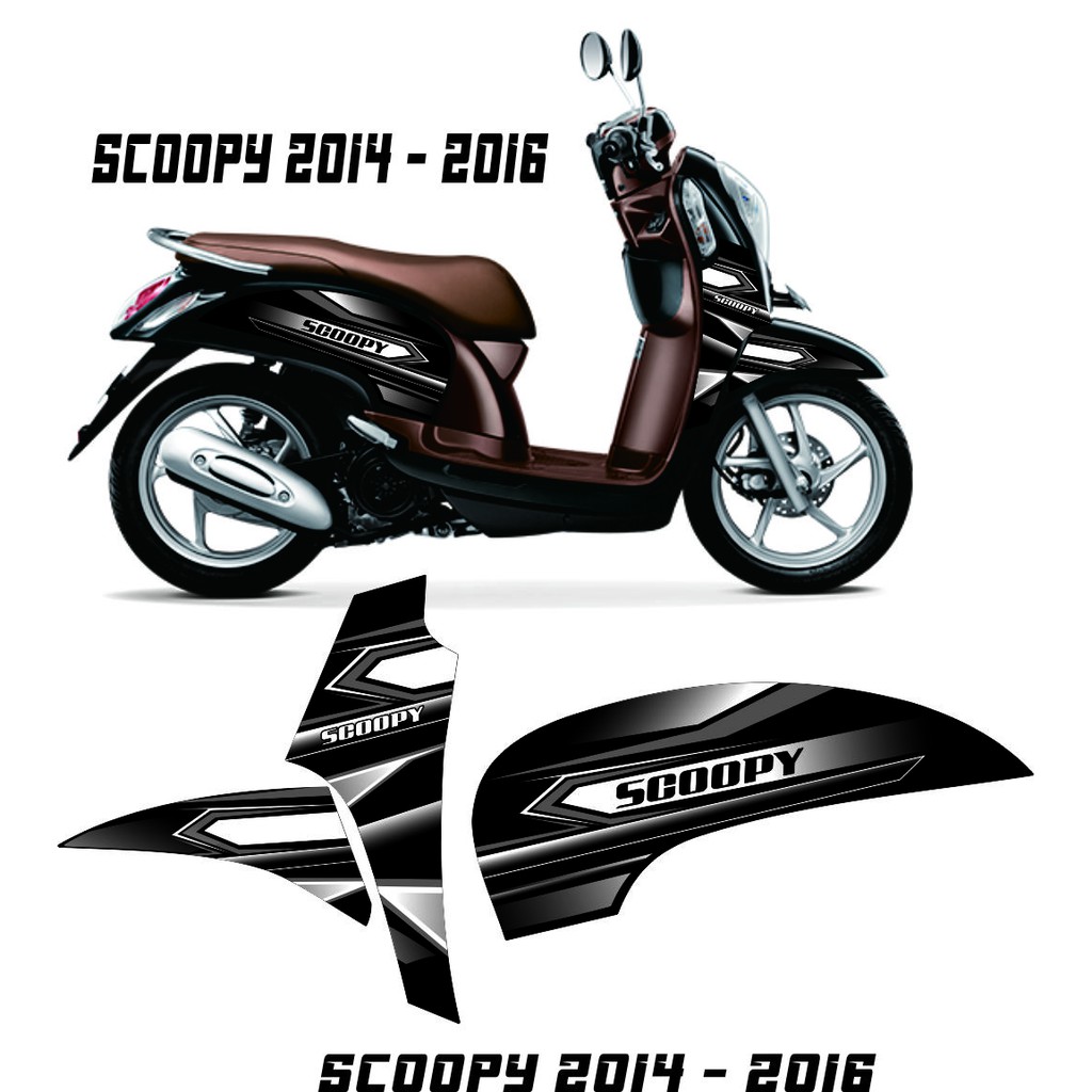 Racing MOTIF SCOOPY STICKER สําหรับ SCOOPY FI รถจักรยานยนต์ 2014-2016 SPORTY VARIATION STICKER STRIPING LIS MOTIP