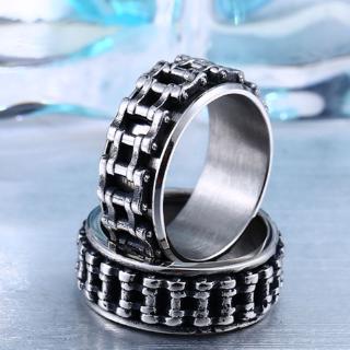 Fashion retro silver punk jewelry bicycle chain ring mens personality party gift jewelry for man