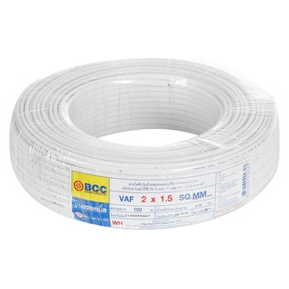 สายไฟ VAF สายไฟ VAF BCC 2x1.5 ตร.มม. 100 ม. สีขาว สายไฟ งานระบบไฟฟ้า ELECTRIC WIRE VAF BCC 2x1.5SQ.MM 100M WHITE