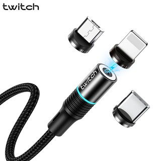 Twitch สายชาร์จแม่เหล็ก Micro USB Type C 1 เมตร 2 เมตร 3 เมตร ทนทาน สําหรับ iPhone Samsung Xiaomi