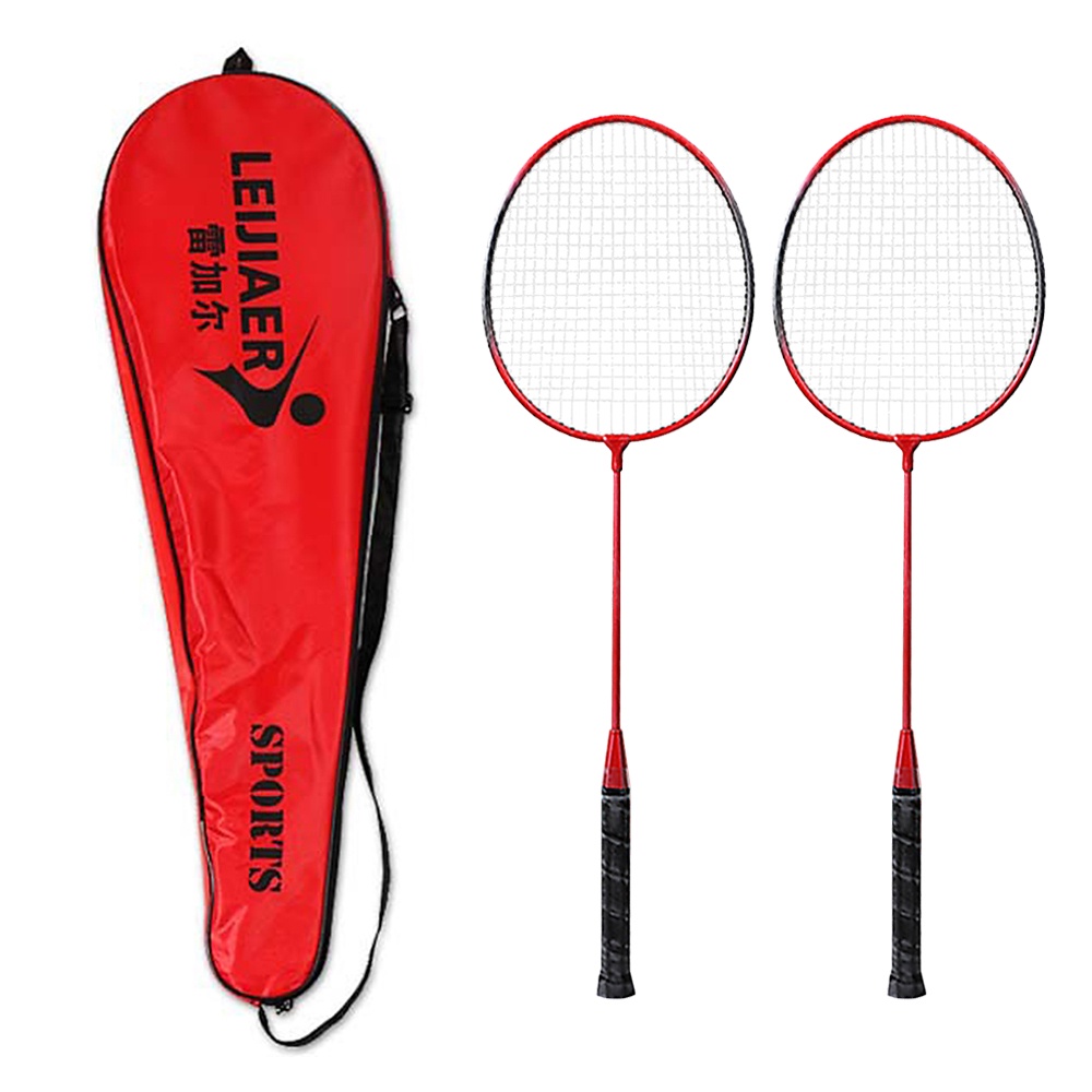 Junior Training Jinque Badminton Rackets 2-Player Beginners Practice Racquets Lightweight Badminton Racquets with Carrying Bag for Kids and Adults 