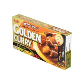 เครื่องแกงกะหรี่กึ่งสำเร็จรูปชนิดก้อนรสเผ็ดน้อย GODEN CURRY MIX MILD.198กรัม