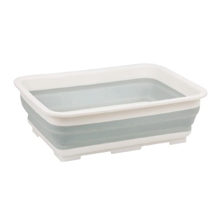 กะละมังเหลี่ยมพับได้ รุ่น TG54879 ขนาด 37 ซม. สีเทา สายยาง ที่ฉีดน้ำ Folding Square Basin, Model TG54879, Size 37 cm. Gr