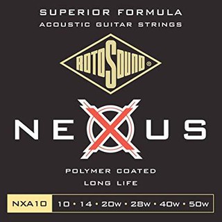 Rotosound สายกีตาร์โปร่งแบบเคลือบ ขนาด 10-50 รุ่น NXA10 NEXUS ACOUSTIC Polymer Coated Long Life (Made in England)