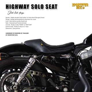 **ฟรีส่งผ่อน0%** Highway Solo Seat เบาะเดี่ยว สำหรับ Harley Sportster ทุกรุ่น 2010-ปัจจุบัน