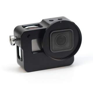 เคส Gopro อลูมิเนียมสำหรับกล้อง Gopro 5, 6, 7 รุ่น มีฝาปิดหลัง สีดำ