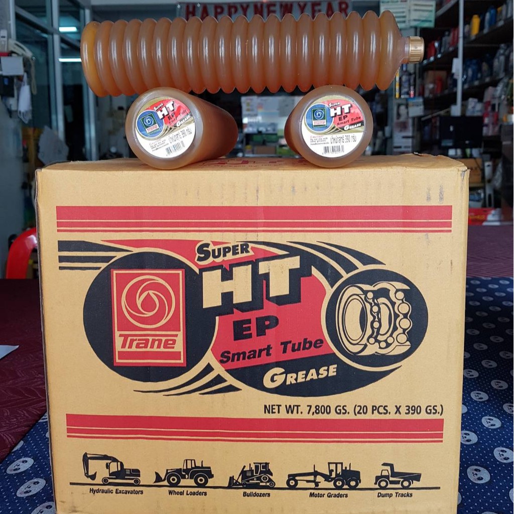 จารบีหลอดTraneเทรน Super HT EP หลอด Smart Tube ขนาด 390กรัม( 1ลัง มี 20 หลอด) เนื้อจารบี สีเหลืองทอง Aluminium Complex