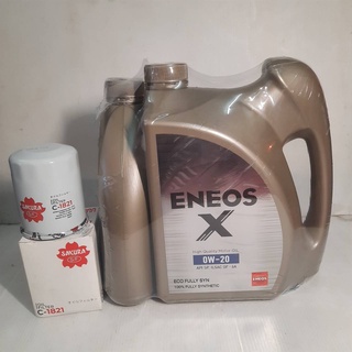 ENEOSX 0W-20 SP ECO FULLY SYN ขนาด3+1ลิตร เอเนออส เอ็กซ์ 0W-20 SP อีโค่ ฟูลลี่ ซิน แถมกรองน้ำมันเครื่อง ฟรี