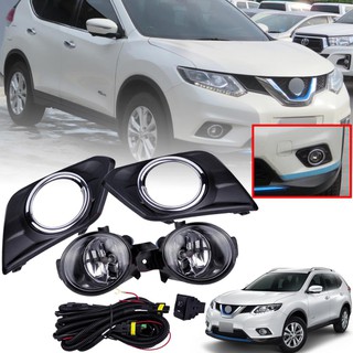 ไฟตัดหมอก ไฟสปอร์ตไลท์ รุ่น นิสสัน เอ็กซ์เทรล NISSAN X-TRAIL T32 ปี 2014 - 2018 พร้อมครอบ สีดำ + ชุดสายไฟ 1 ชุด