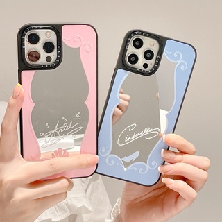 Casetify เคสโทรศัพท์มือถือ ซิลิโคนนิ่ม ลายเจ้าหญิงดิสนีย์ แอเรียล พร้อมกระจก สําหรับ iPhone 7 8 SE 2022 X XS XR 11 12 13 14 Plus Pro Max