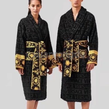 【Louis】Versace 2022 เสื้อคลุมอาบน้ํา พิมพ์ลายมังกร หรูหรา สําหรับผู้ชาย และผู้หญิง