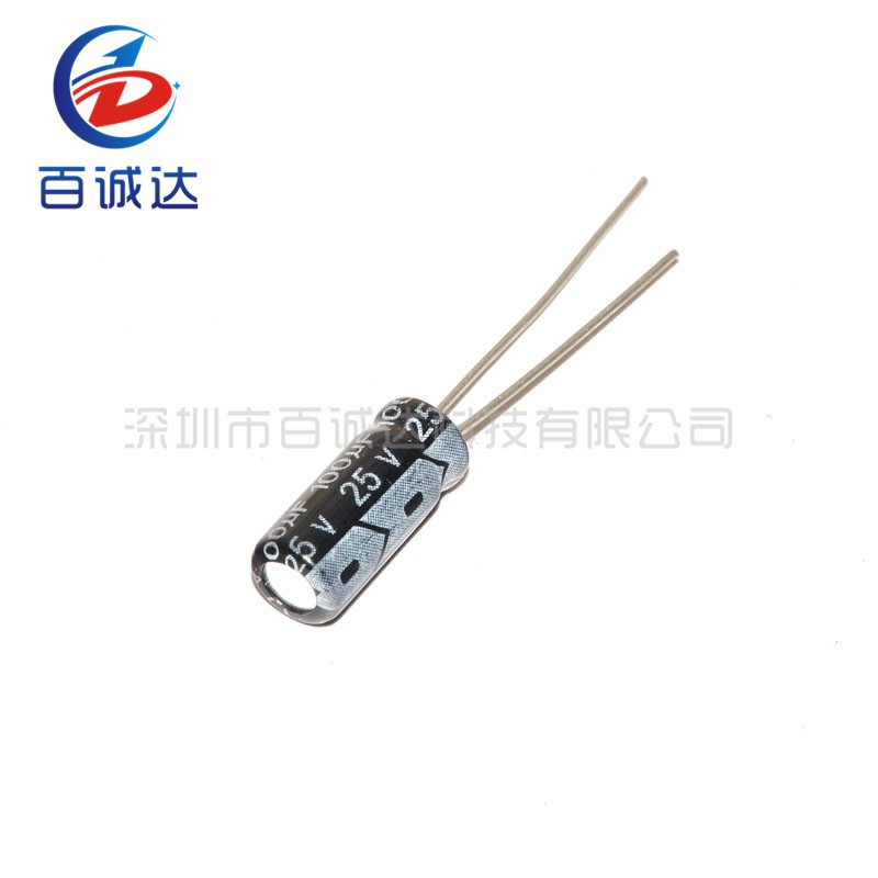 100 ชิ้น/เซ็ต 25v100uf 100uf25v 6*12 Electrolytic capacitor 25v 100uf 6x12