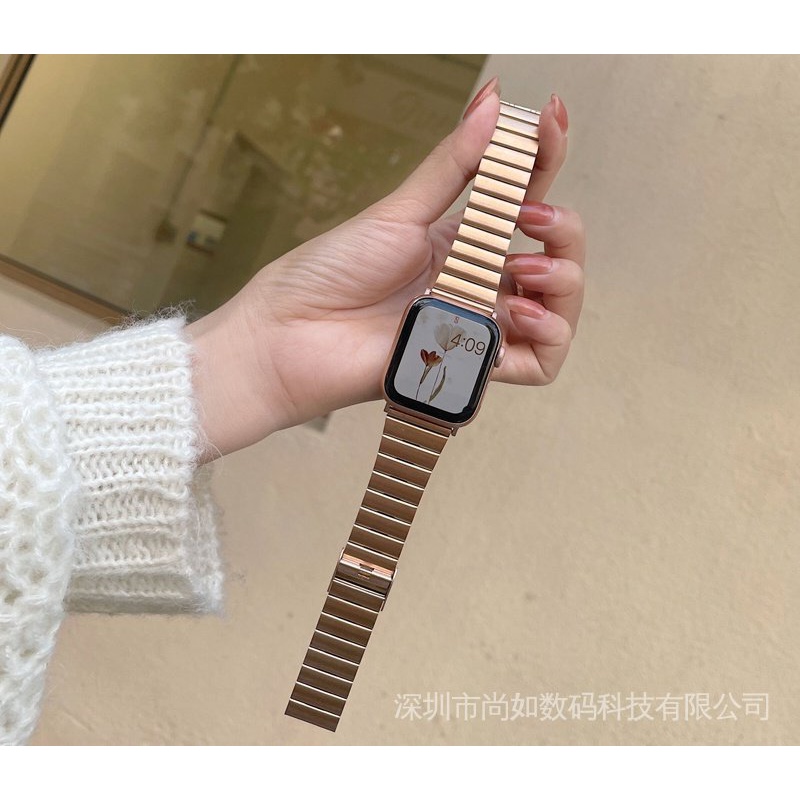 สายนาฬิกาข้อมือ สายสแตนเลส ขนาดเล็ก สไตล์คลาสสิก สําหรับ Applewatch 7 SE 6 5 40 มม. 44 มม. 41 มม. 45 มม.