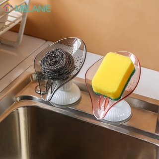 Creative Leaf Shape Punch-free Suction Cup Drain Soap Box Rack / Rotatable Household Organizer