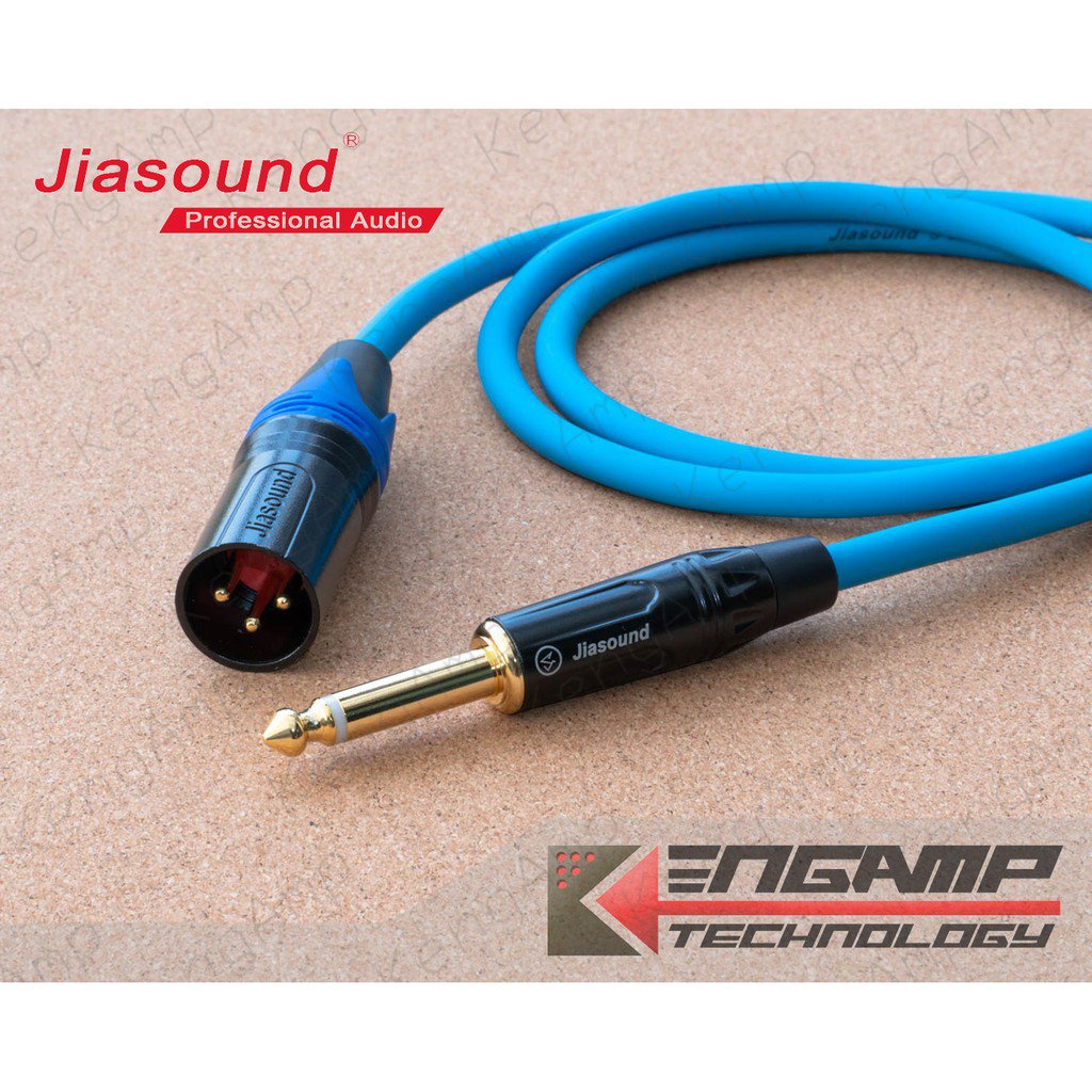T1EU Jiasound สาย Audio XLR(M) to Phone Mono 6.35 (ใช้แจ็ค Jiasound YM-001BG + 814BG สาย S-001)