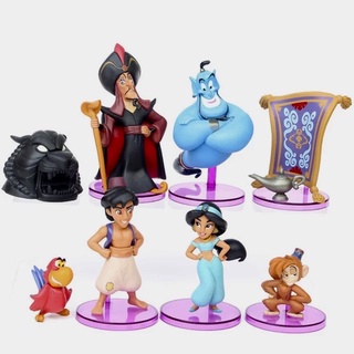 (กรุงเทพ) ALADDIN อะลาดิน Disney Princess Figure Toy Jasmine Evil Monkey Tiger Aladdin and the Lantern PVC Figure 8/set