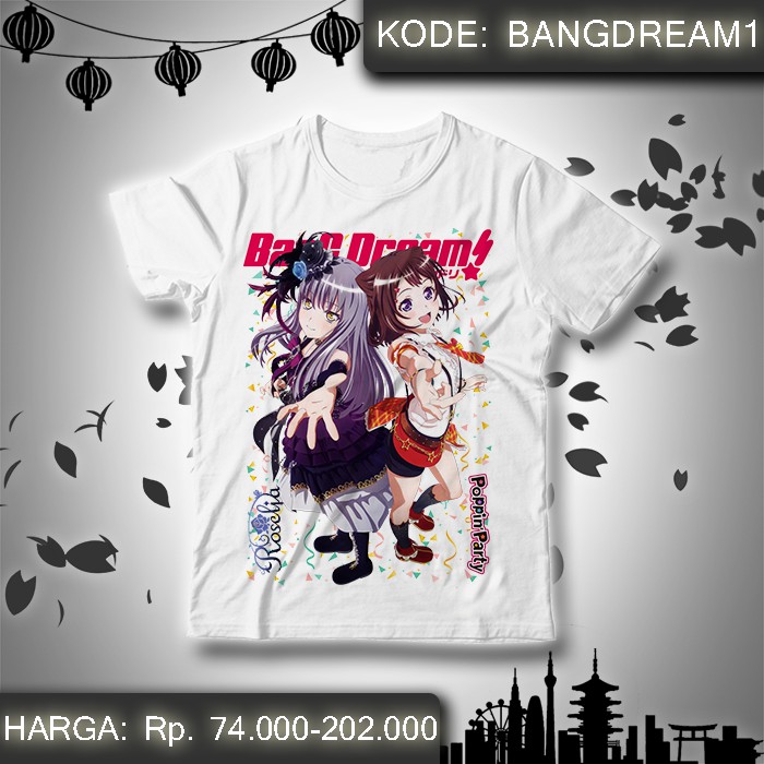 เสื้อยืดอนิเมะ Bang Dream - Yukina Minato & Kasumi Toyama Roselia Poppin 1