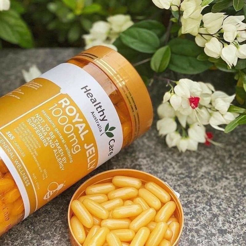 แบ่งขายนมผึ้ง Royal Jelly 1000mg. Healthy Care Australia ขนาด 30 เม็ด