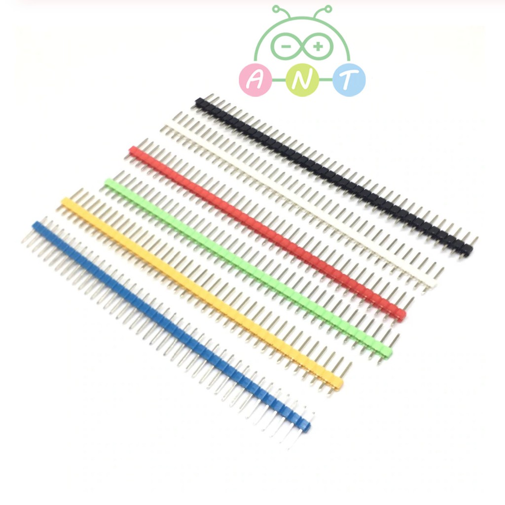 พร้อมส่ง-2 Pcs. 1x40 Pin Single Row 2.54 mm Pin Header 6 Color