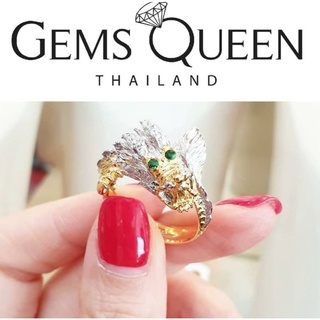 แหวนมังกร Dragon Ring Signature ตัวเรือนเงินแท้ เลือกสีตาตามวันเกิด สีชุบตามต้องการ แจ้งไซส์ได้