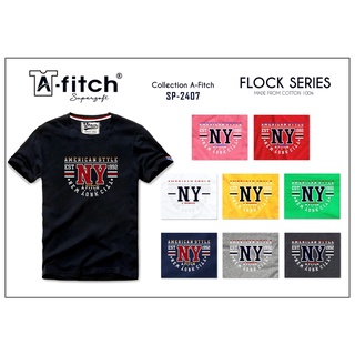 A-FITCH Supersoft T-Shirt SP-2407 เสื้อยืด คอกลม สกรีนกำมะหยี่ ลายสวย ผ้านุ่ม สวมใส่สบาย