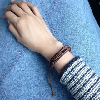 Braid leather bracelet