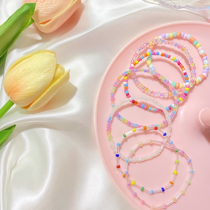 ส่งด่วน🔥กำไลลูกปัด 10 บาททุกลาย V.2💖วัดขนาดข้อมือด้วยนะคะ