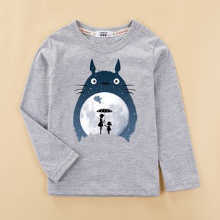 👕เสื้อยืดเด็ก👕เสื้อยืดแขนยาวพิมพ์ลายการ์ตูน Tonari No Totoro สําหรับเด็ก