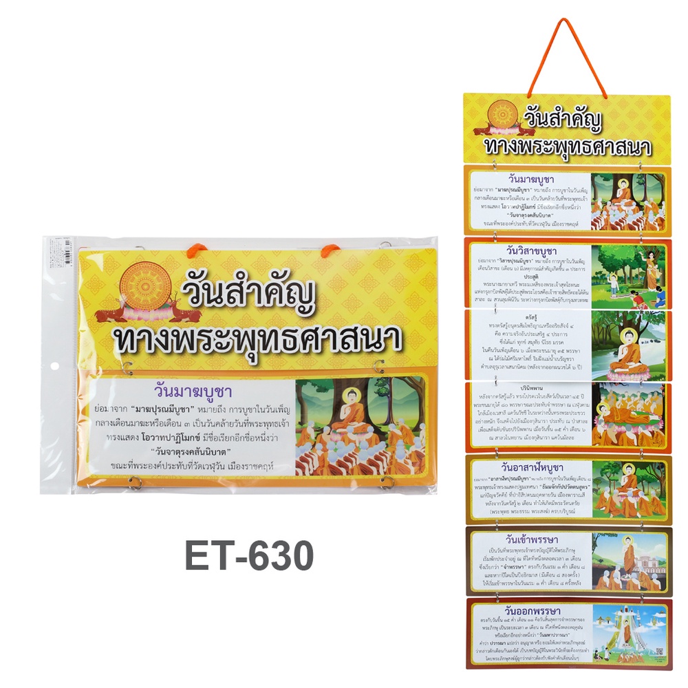 สื่อการสอนแบบแขวน ชุดวันสำคัญทางพุทธศาสนา #ET-630