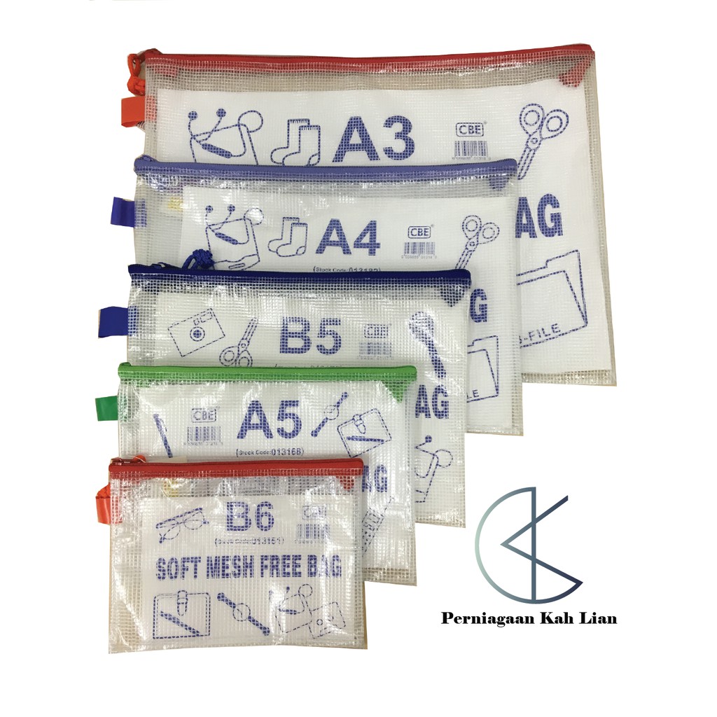 CBE Soft Mesh Free Bag B6/A5/B5/A4/A3
