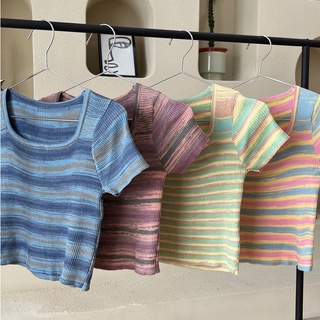 Ifyouwear - Marshmallow Top เสื้อยืดลายทางผ้าร่อง