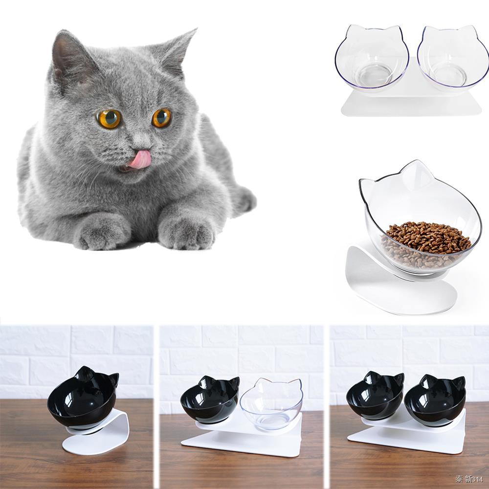 Nonslip Cat Bowl Double Bowls With Raised Stand Pet Food And Water