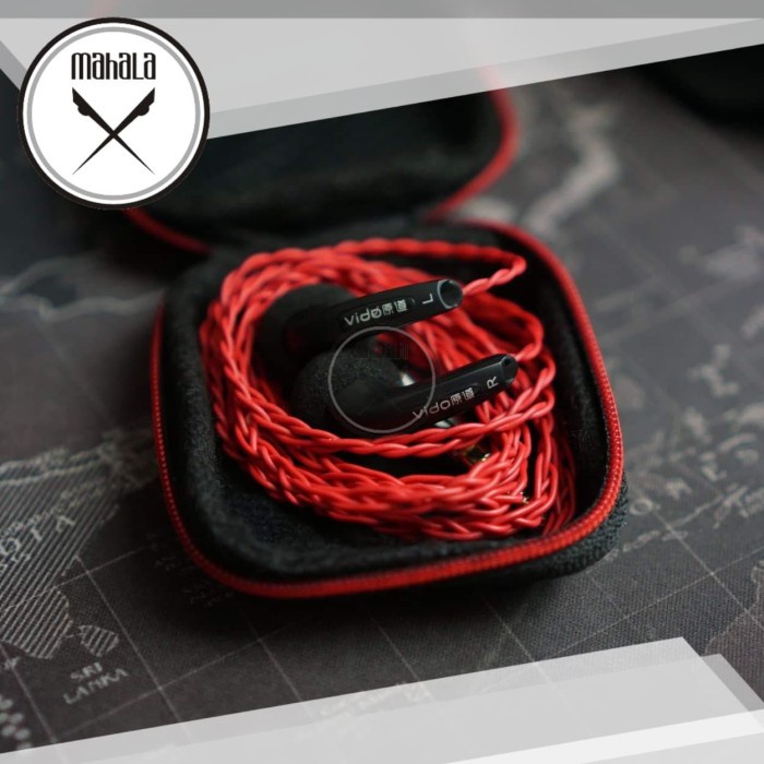 หูฟัง Diy BLACK VIDO 32 OHM พร้อมสายเคเบิล BRAID MAHALA CRVENO - NON MIC