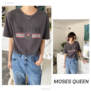 Moses Queenเสื้อยืดสกรีนลายตัวหนังสือดอเวอร์ไซส์#21100