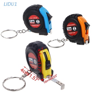 LIDU1  Retractable Ruler Tape Measure Key Chain Mini Pocket Size Metric 1m