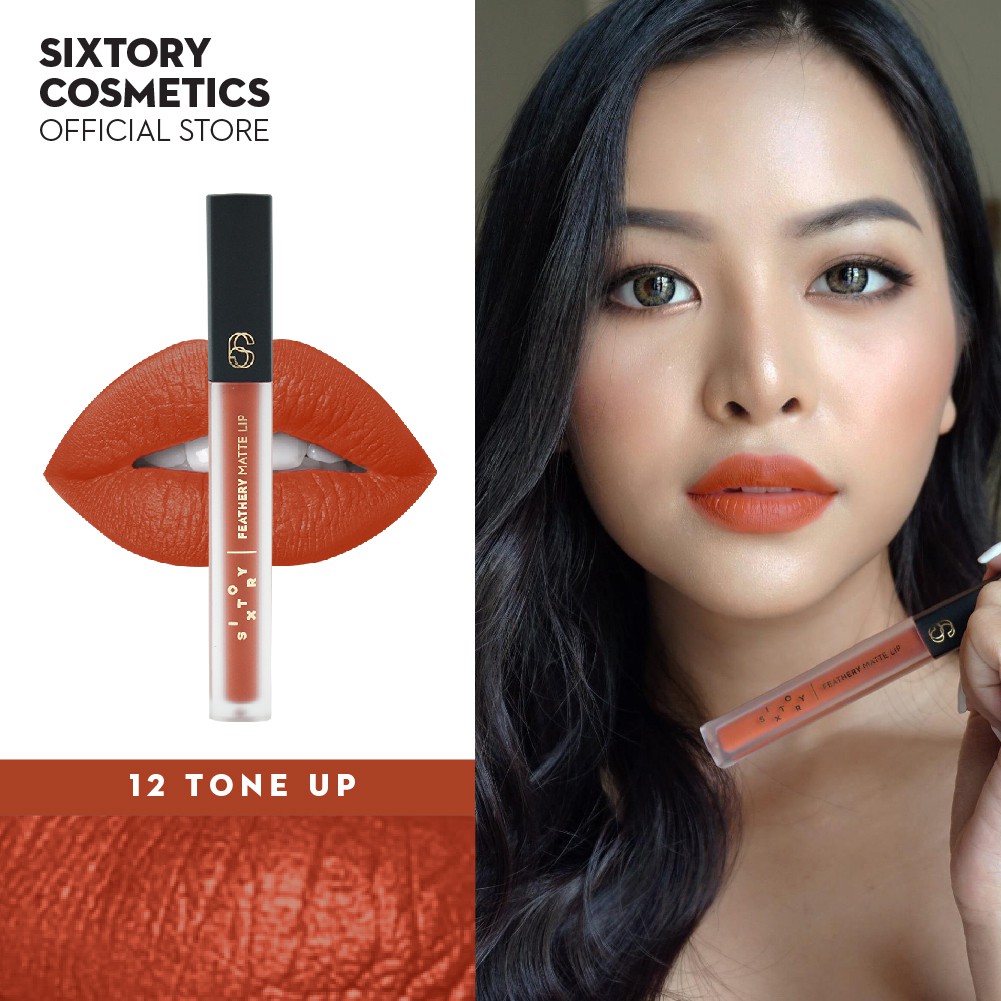 12 Tone up SIXTORY Feathery matte lip ลิปจิ้มจุ่มเนื้อแมท เบาสบายปากเหมือนไม่ได้ทา สีชัด ติดทน ลิปสต