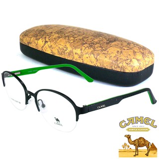 CAMEL แว่นตา รุ่น CA-12751 สีดำตัดเขียว กรอบเซาะร่อง ขาสปริง วัสดุ สแตนเลส สตีล (สำหรับตัดเลนส์) กรอบแว่นตา Eyeglasses