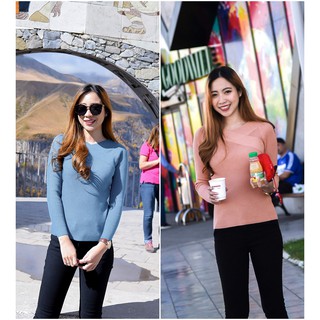 KozySnow T0002 เสื้อสเวตเตอร์ เสื้อสเวตเตอร์ผู้หญิง เสื้อไหมพรม เสื้อสเวตเตอร์แขนยาว เสื้อสเวตเตอร์สีพื้น