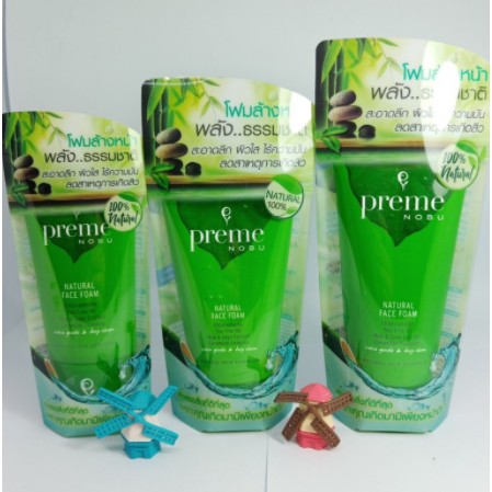 Preme Nobu Natural Face Foam 30/50/100g โฟมล้างหน้า พรีม โนบุ